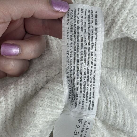 Abercrombie & Fitch Women's Knit Collared Mock Neck 1/4 Zip Sweater Cream Small - Picture 5 of 10